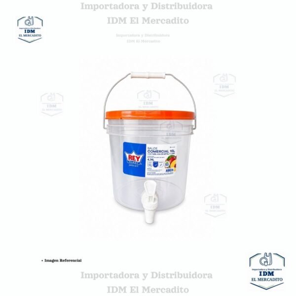 Balde Comercial 4.74 Lts. C/tapa , Asa De Metal Y Caño Hermético, 1 Galón