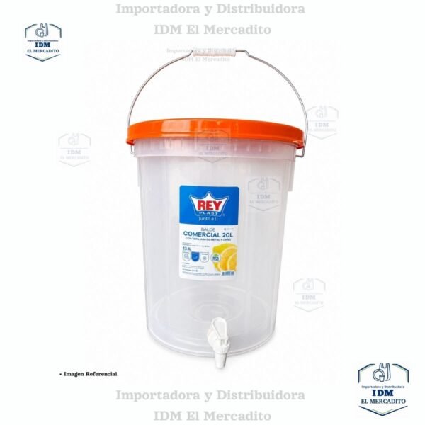 Balde Comercial 20 Lts C/tapa Comercial Y Caño Hermético