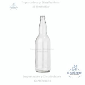 Botella Transparente Vidrio 750 ml / 25 oz Rosca Plastica C-2421