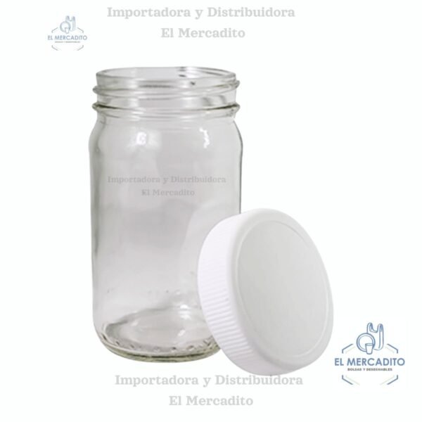 2447-2.jpg Envase de vidrio, Frasco de 240 ml / 8 oz C-2447, con Tapa Plástica