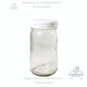 Envase de vidrio, Frasco de 240 ml / 8 oz C-2447, con  Tapa Plástica