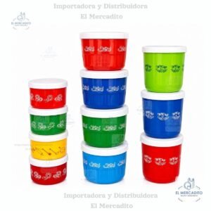 Taza Cremeras plásticas decoradas, variedad de tamaños