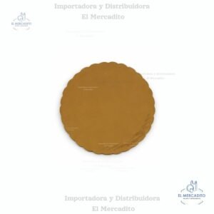 Bases Redonda Dorada con contorno ondulado para queques - # 9 22 cm