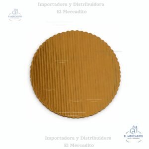 Bases Redonda Dorada con contorno ondulado para queques - # 12 30 cm