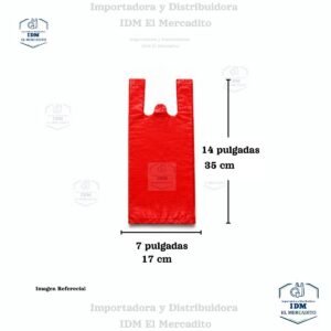 Bolsa-Plastica-camiseta-5.jpg Bolsa plástica estilo camiseta roja liviana (más unidades por kilo), 12x25, 10x20, 8x16, 7x14 pulgadas - 7x14
