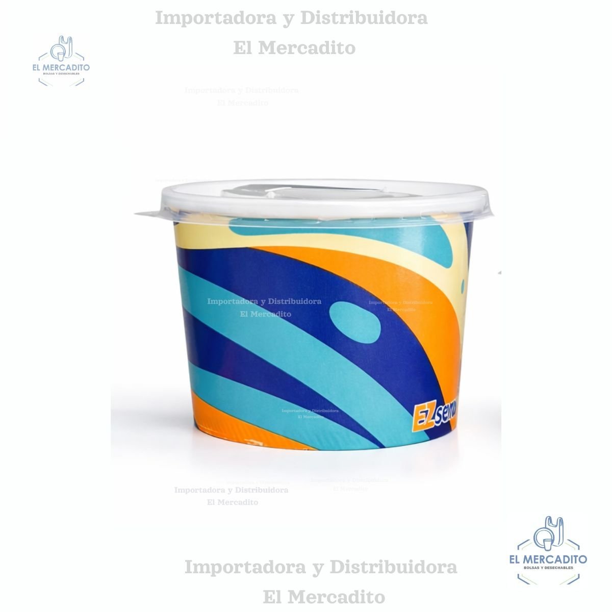 Contenedor de Cartón Decorado Helado 12 oz, en paquetes de 10 unidades