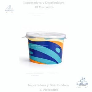 Contenedor de Cartón Decorado Helado 6 oz, en paquetes de 10 unidades