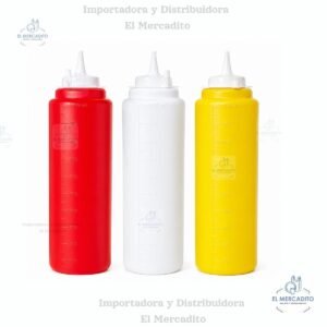 Botella-Salseras.jpg Botellas Salseras Plásticas Jumbo 32 oz / 1000 ml