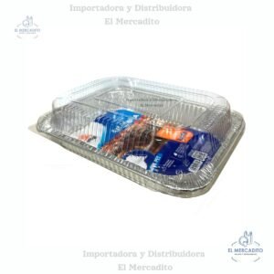 Molde de Aluminio Rectangular Wyda 7 Litros con Tapa Plástica 45,6 x 33,6 x 7,1 cm