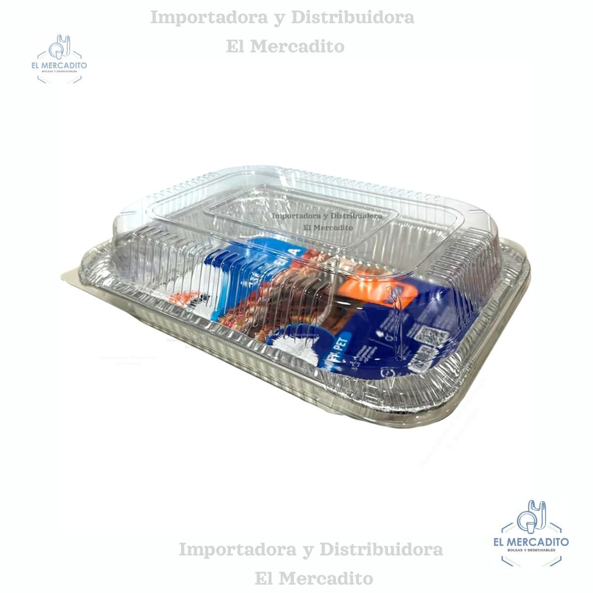 Molde de Aluminio Rectangular Wyda 7 Litros con Tapa Plástica 45,6 x 33,6 x 7,1 cm