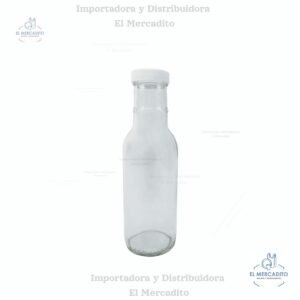 Envase Vidrio Botella 360 ml Cristalino Tapa Plástica 38 mm C-2665