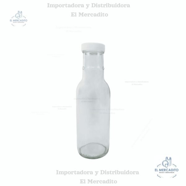 Envase Vidrio Botella 360 ml Cristalino Tapa Plástica 38 mm C-2665