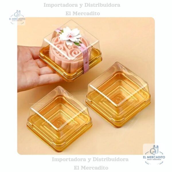 Empaque Domo Rectangular Dorada
