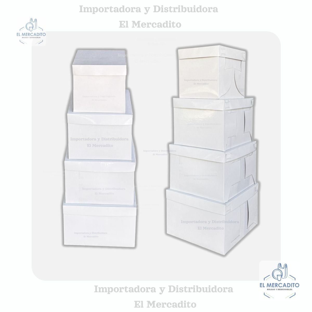 Caja de Cartón Blanca Alta para queques