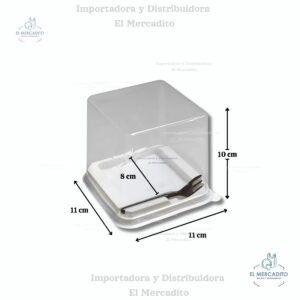 Caja Plástica Transparentes para Mini-queques - Base Cuadrada