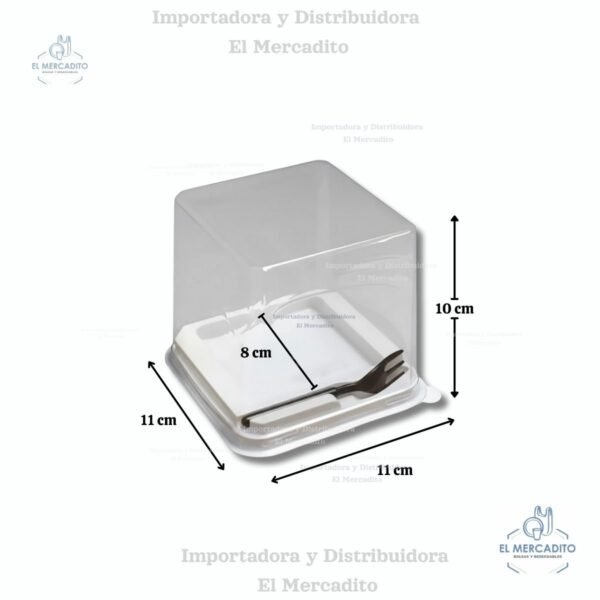Caja Plástica Transparentes para Mini-queques - Base Cuadrada