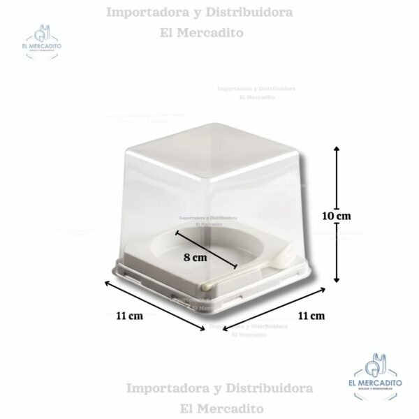 Caja Plástica Transparentes para Mini-queques - Base Redonda