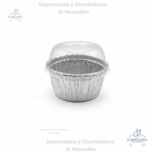 Contenedor-de-Plastico-Para-Pollo-Rostizado-17.jpg Molde de Aluminio para Cup cake, con Tapa Plástica, en paquetes de 10 unidades