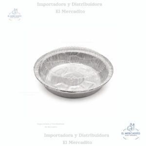 Molde de Aluminio Redondo #7, 2047 con Tapa Plástica Transparente, en paquetes de 10 unidades,  diámetro 18,5 cm