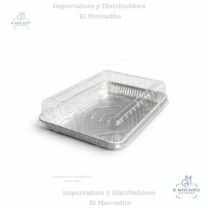 Contenedor-de-Plastico-Para-Pollo-Rostizado-7.jpg Molde de Aluminio Cuarto de Plancha con Tapa Plástica Transparente
