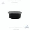 Contenedor Envase Redondo Negro 250 ml con tapa plástica transparente