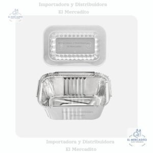 Moldes de Aluminio Darnel, 4 oz, 8 oz, 16 oz, 24 oz, 28 oz, con tapa plástica transparente - 16 oz