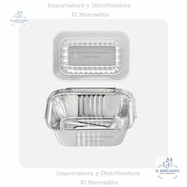 Moldes de Aluminio Darnel, 4 oz, 8 oz, 16 oz, 24 oz, 28 oz, con tapa plástica transparente - 16 oz