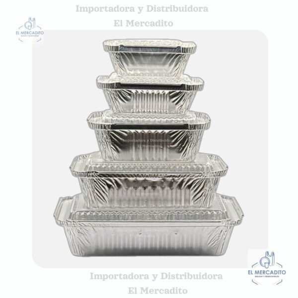 Moldes de Aluminio Darnel, 4 oz, 8 oz, 16 oz, 24 oz, 28 oz, con tapa plástica transparente