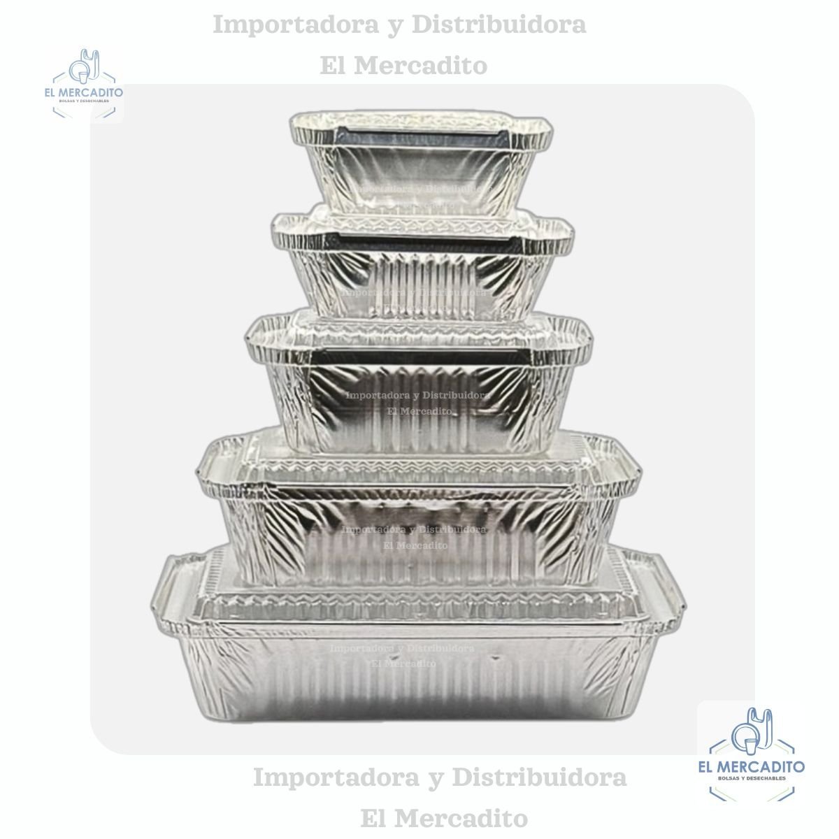 Moldes de Aluminio Darnel, 4 oz, 8 oz, 16 oz, 24 oz, 28 oz, con tapa plástica transparente