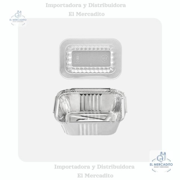 Moldes de Aluminio Darnel, 4 oz, 8 oz, 16 oz, 24 oz, 28 oz, con tapa plástica transparente - 4 oz