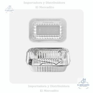 Moldes de Aluminio Darnel, 4 oz, 8 oz, 16 oz, 24 oz, 28 oz, con tapa plástica transparente - 8 oz