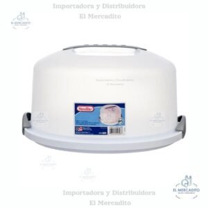 Contenedor Servidor para pastel circular Sterilite color blanco, con capacidad para 12 porciones.