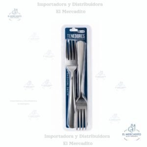 Tenedores Metálicos de acero inoxidable, 12 piezas, tamaño estándar de 18 cm