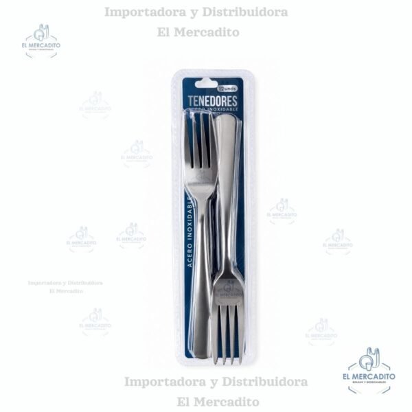Tenedores Metálicos de acero inoxidable, 12 piezas, tamaño estándar de 18 cm