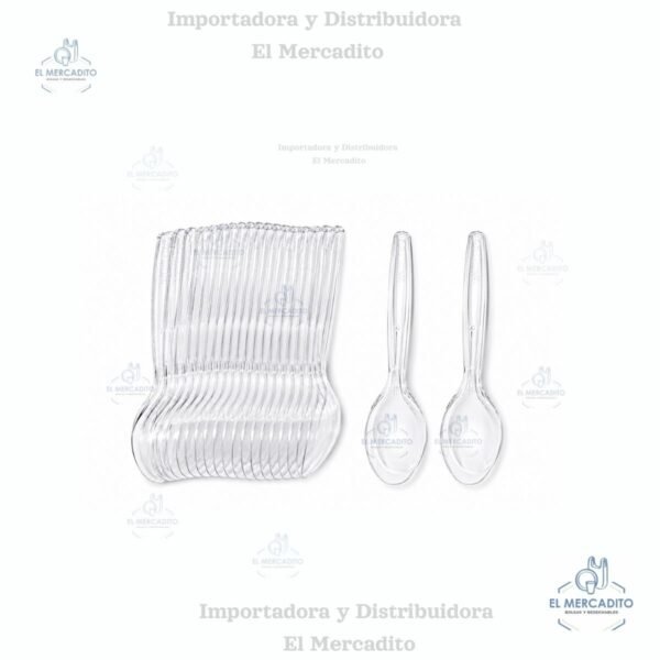 Cuchara plástica transparente Darnel, 11 cm, 20 unidades por paquete