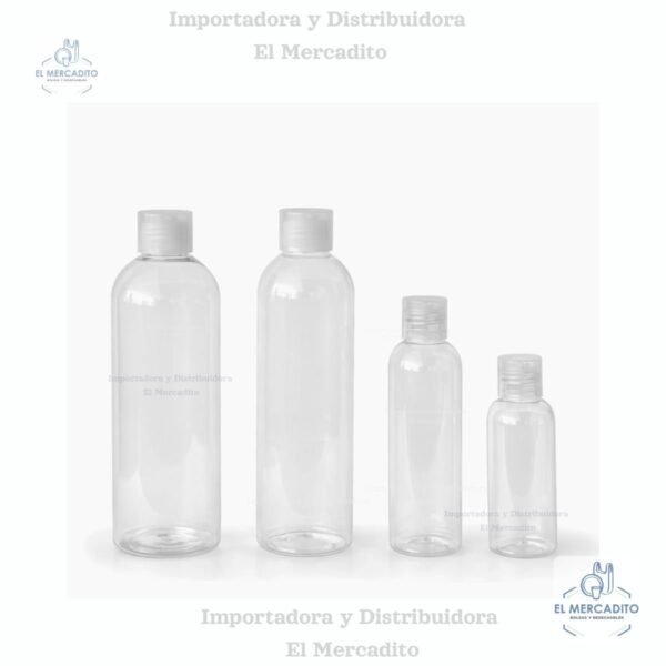 Envase Plástico Botella Transparente Flip Top 60 ml, 120 ml, 250 ml, 300 ml