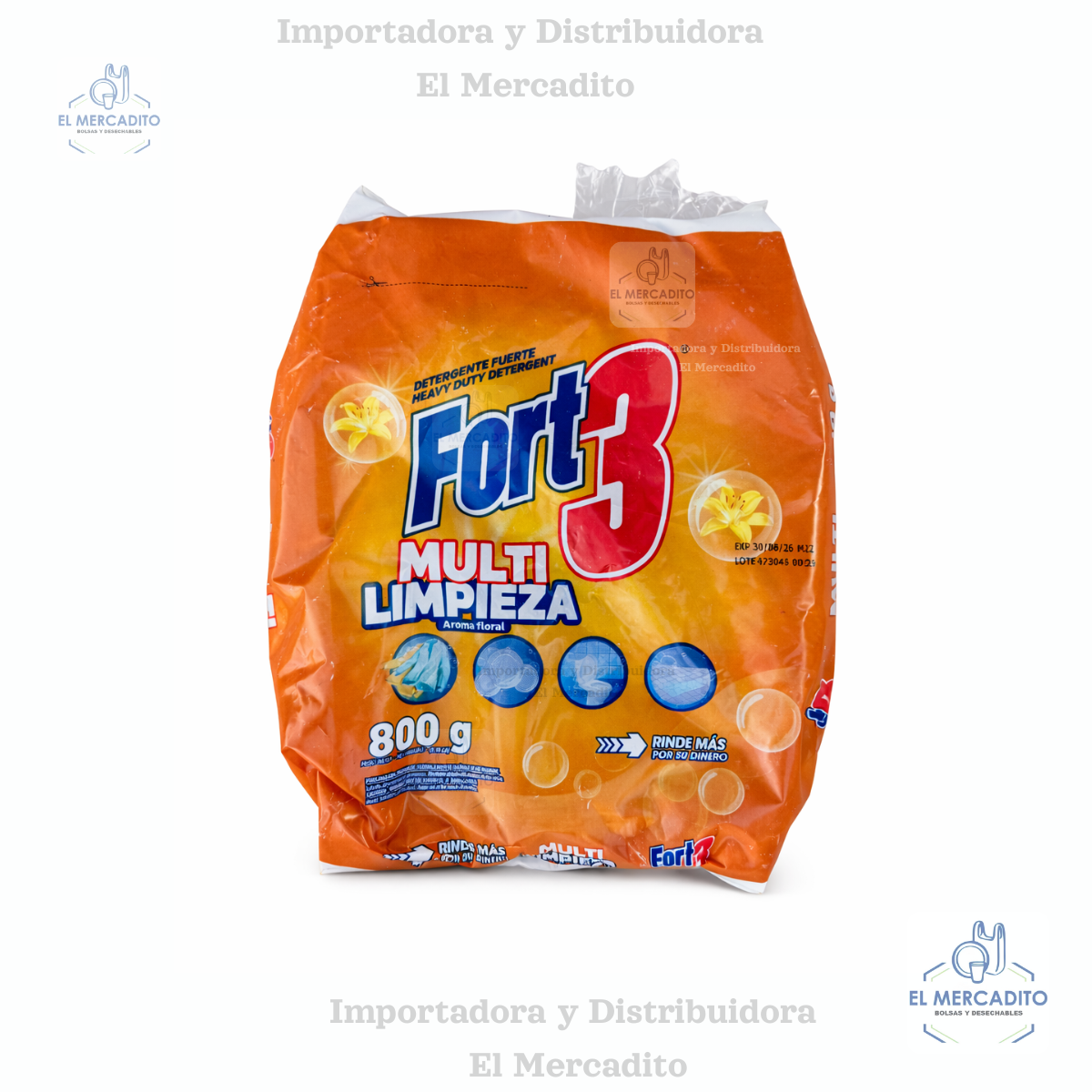 Fort-3-MultiLimpieza.png Jabón en Polvo Fort3 Multi-Limpieza, 800 gramos