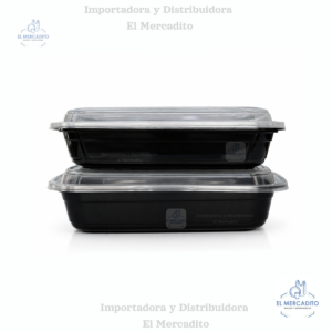 Contenedor Negro para Microhondas, de 28 oz, 32 oz