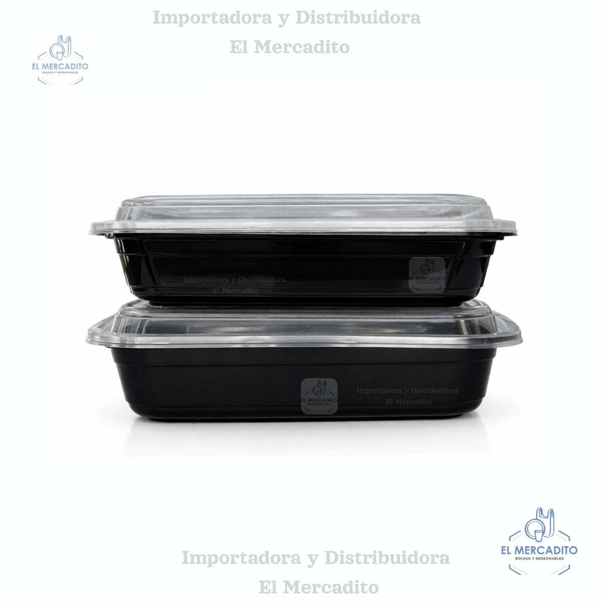 Contenedor Negro para Microhondas, de 28 oz, 32 oz