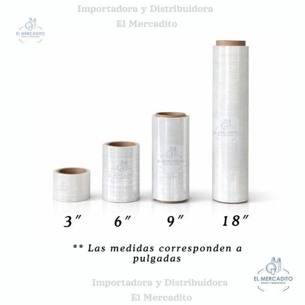 Plástico Paletizar de 3, 6, 9 y 18 pulgadas