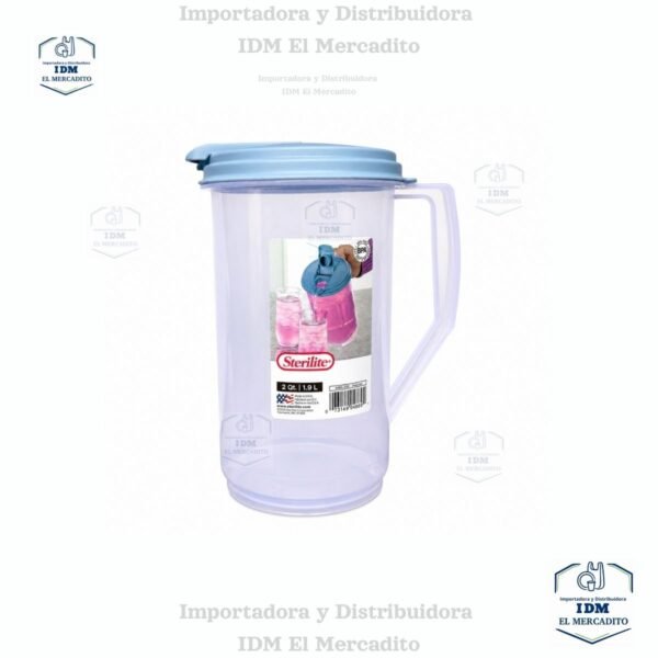 Jarra Plástica Redonda De 1.9 Litros Con Tapa Hermética Sterilite