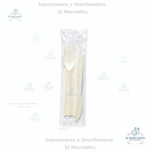 Cuchara - Tenedor - Servilleta / Kit 3 piezas