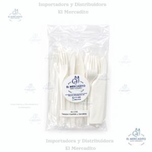 Cuchara - Tenedor - Servilleta / Kit 3 piezas