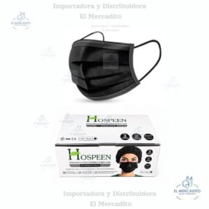 Caja de Mascarillas Desechables Negras, 50 unidades