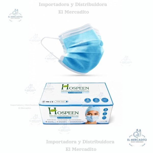 Caja de Mascarillas Desechables Celestes, 50 unidades