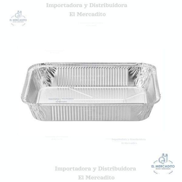 Molde de Aluminio 104 oz, Incluye tapa plástica transparente