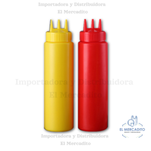 Botellas Salseras Plásticas Set 2 Unidades 3 Dispensadores
