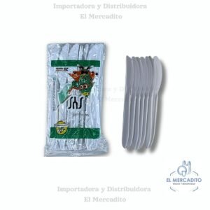 Cubiertos desechables blancos, en paquete de 25 unidades
