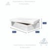 Caja Rectangular Blanca, 1/4 Plancha Quequera, 31x44x12 cm
