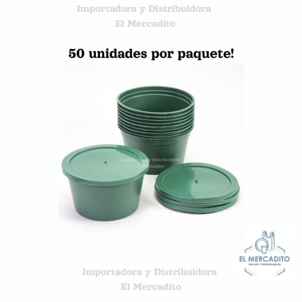 Contenedor Enteros Duros Verdes - 50 Unidades